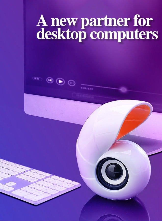 مكبر صوت صغير لطيف على شكل محارة USB، مناسب لمكبرات الصوت الصغيرة على أجهزة الكمبيوتر وأجهزة الكمبيوتر المكتبية وأجهزة الكمبيوتر المحمولة - Image 5